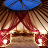 Inside the yurts at Little Oakhurst
