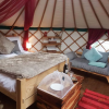 Inside yurts at Little Oakhurst