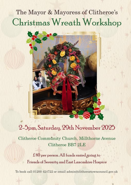 The Mayor and Mayoress of Clitheroe's Christmas Wreath Workshop The Mayor and Mayoress of Clitheroe's Christmas Wreath Workshop – Ribble Valley Borough Council