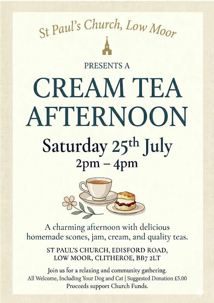 Afternoon Cream Teas at St Paul`s Church