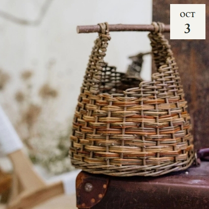 Weave a Round Asymmetric Basket with Wood Handle