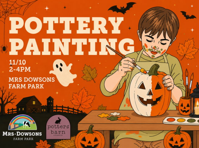 Spooky pottery painting at the farm